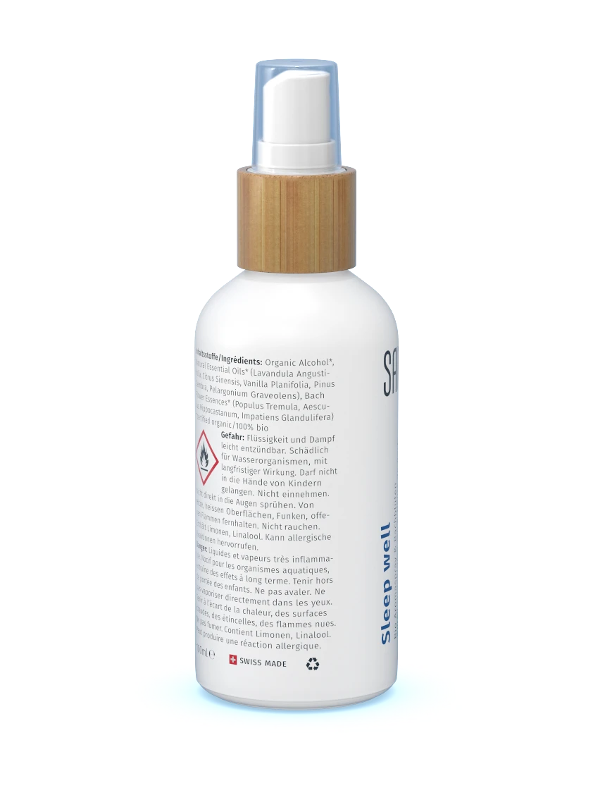 Spray aromatique bio SANAYA Sleep well 100 ml, vue de profil
