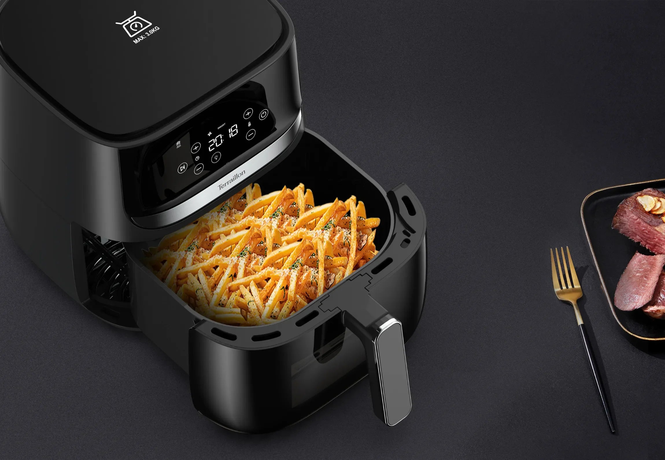 Friteuse sans huile COOK & FRY SMART vue intérieur plat