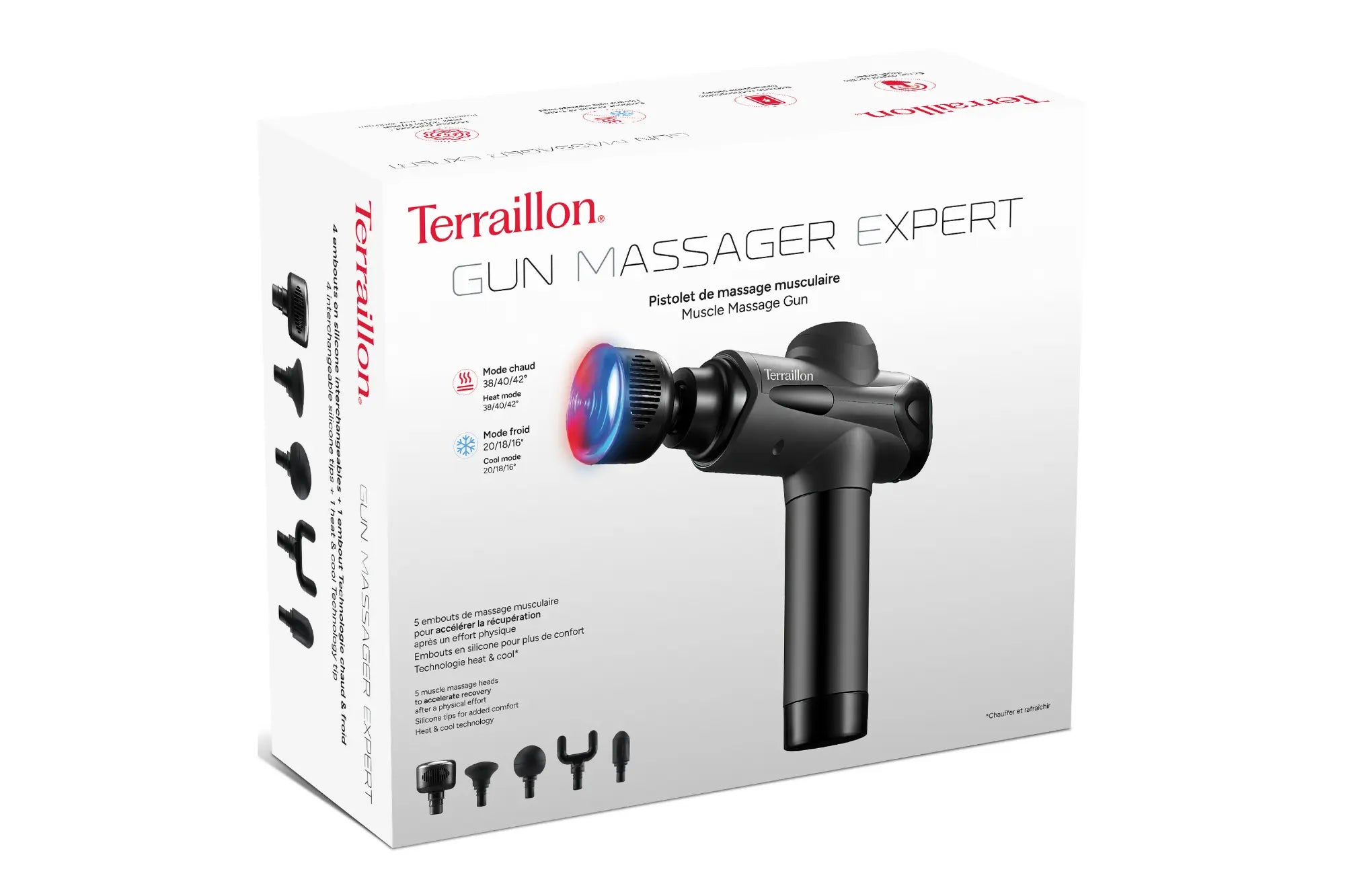 GUN MASSAGER EXPERT - Pistolet de massage avec embout chaud & froid