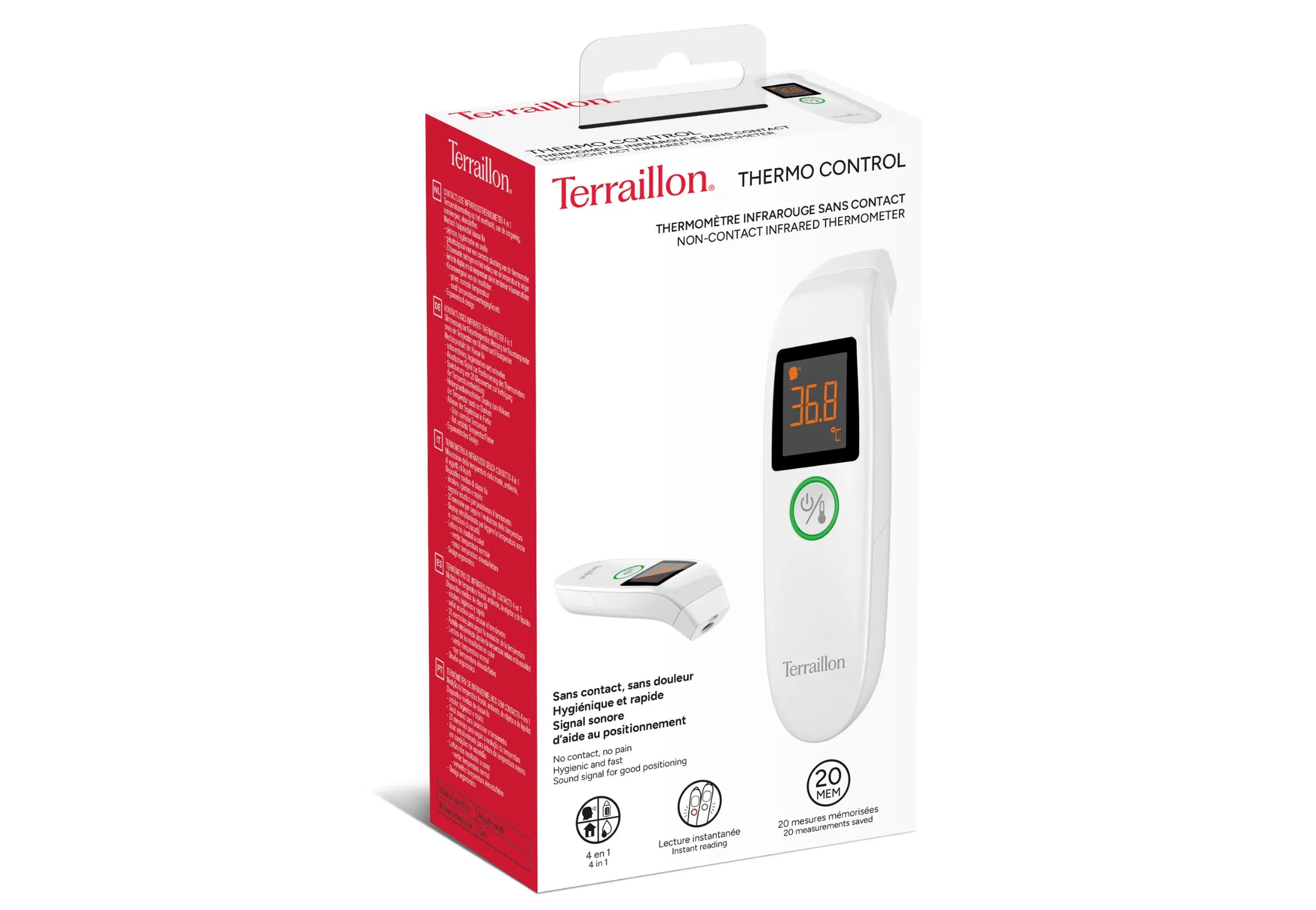 Thermo Control thermomètre infrarouge sans contact prise de température pratique rapide précise