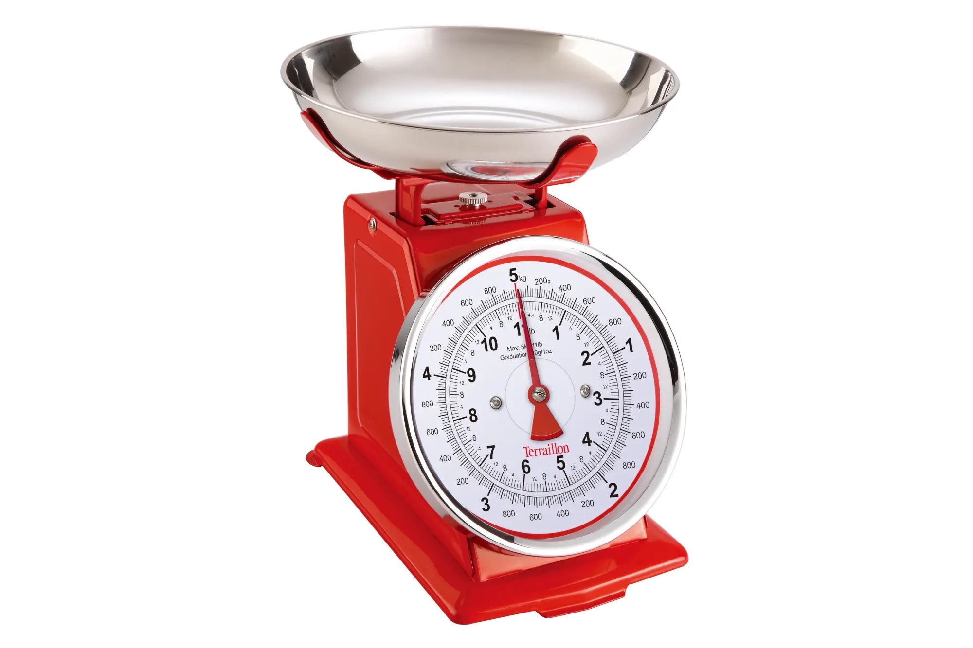 Trad500rouge balance de cuisine retro