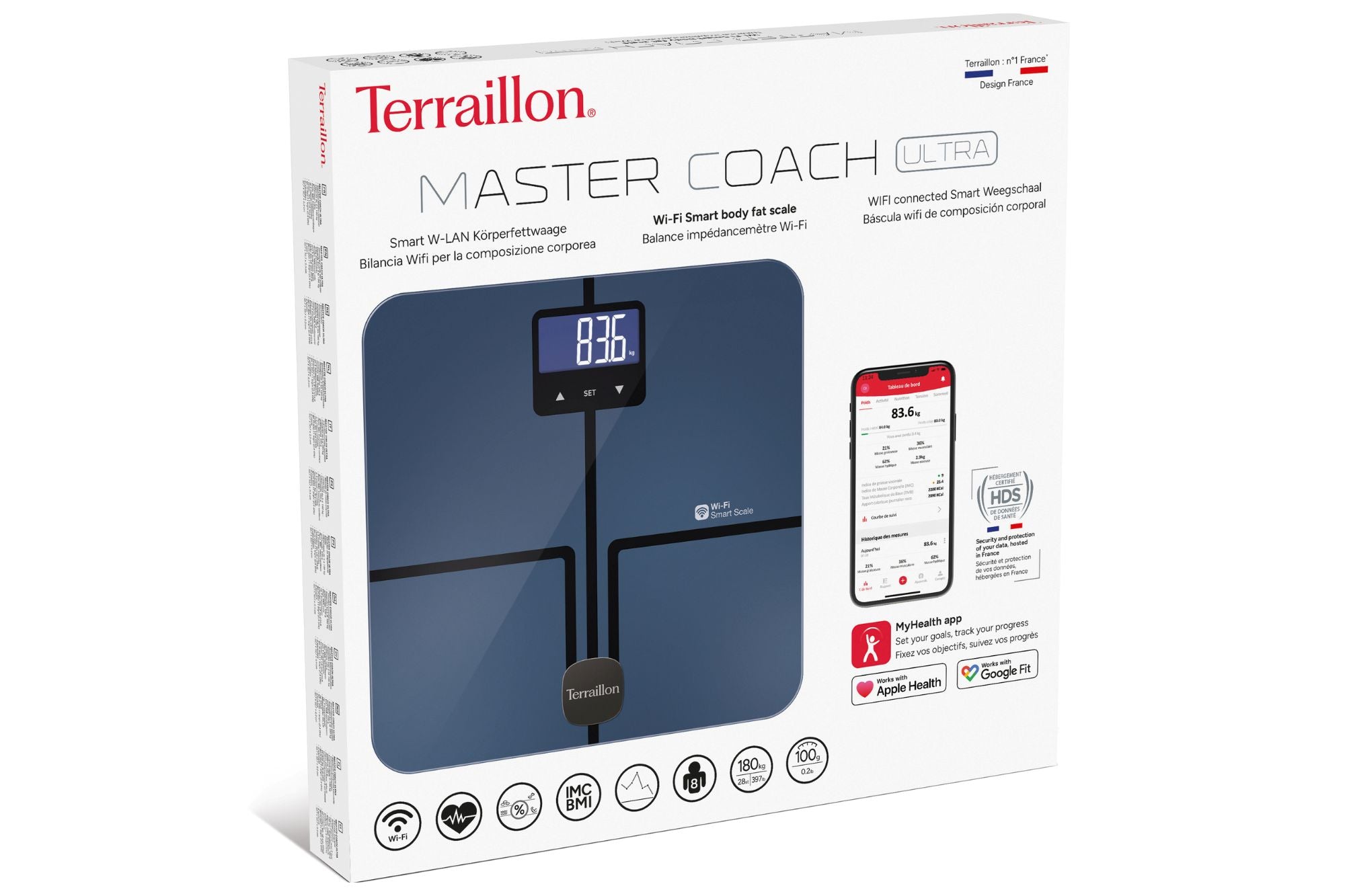 MASTER COACH ULTRA - Pèse-personne impédancemètre connecté WIFI