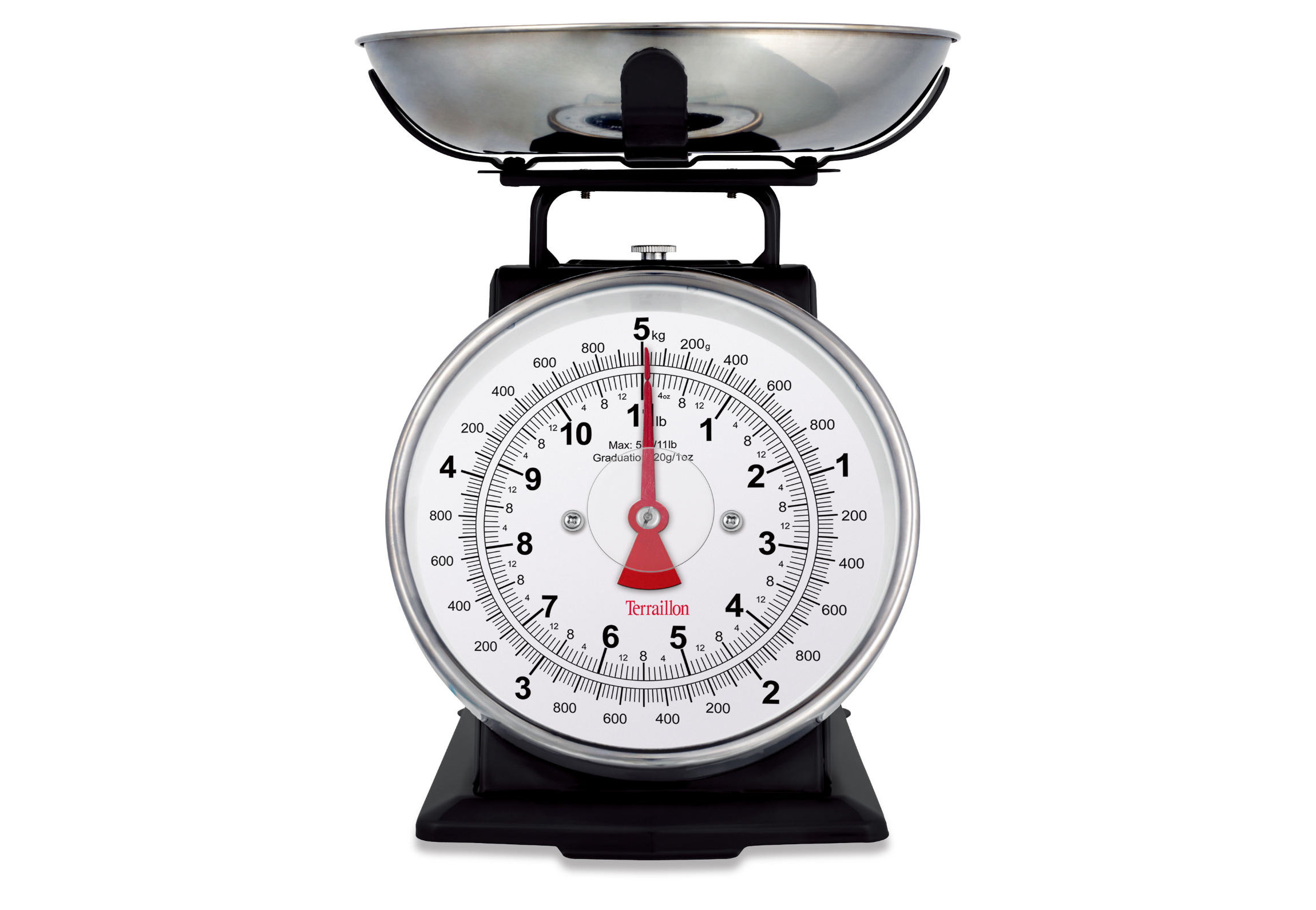 Balance de cuisine mécanique Trad 500 Noire robuste et vintage 