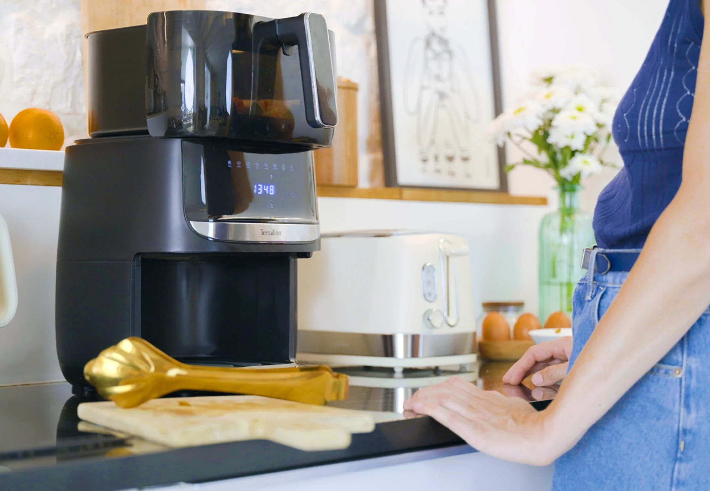 COOK & FRY SMART - Friteuse sans huile balance intégrée