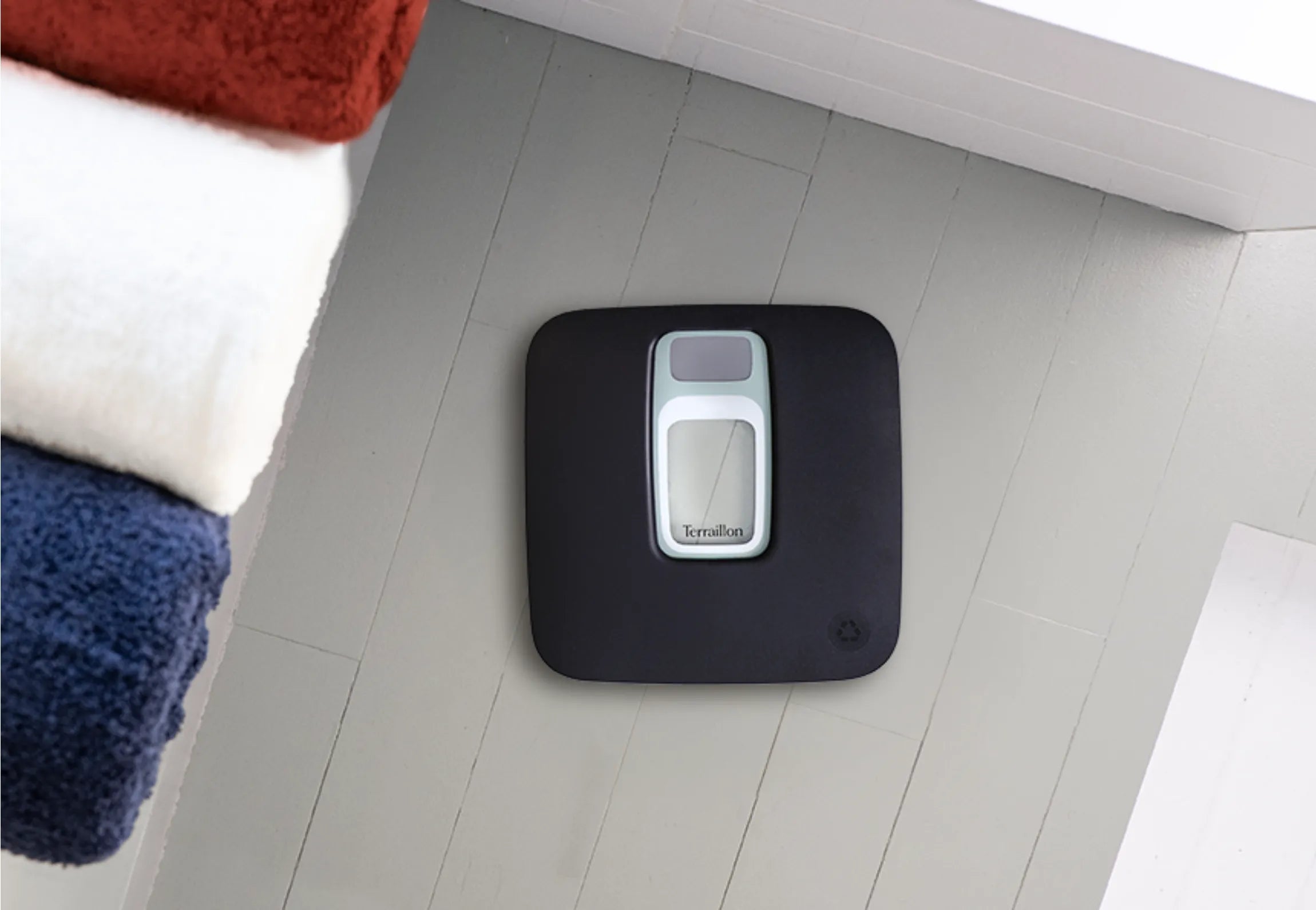 Pèse personne FRENCHY plastique recyclé vue du haut 